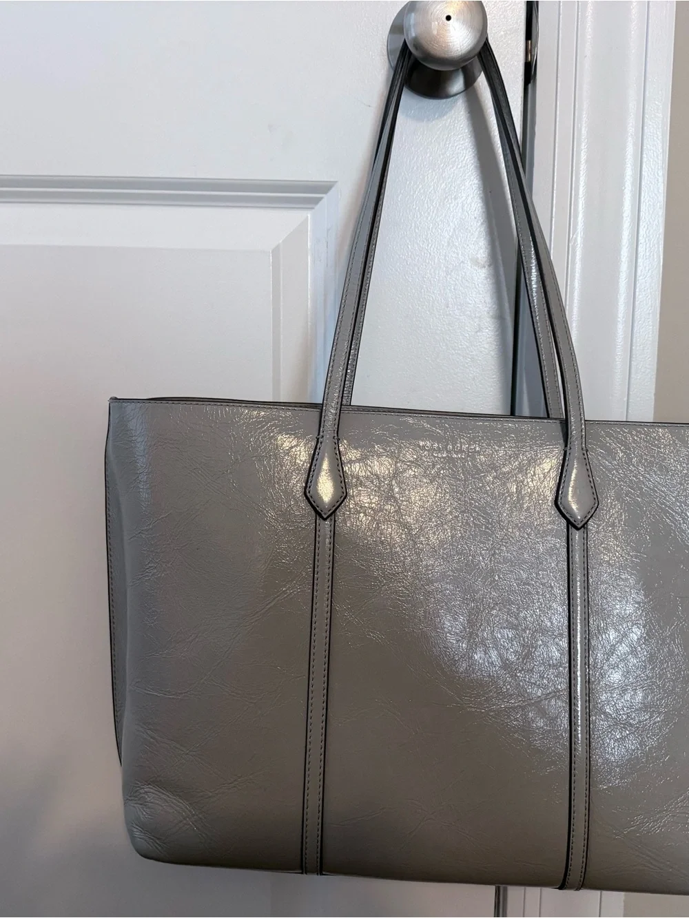 Tory Burch Light Gray Leather Tote